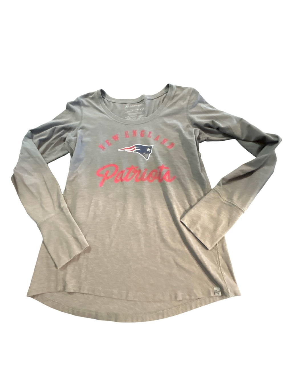 '47 Brand New England Patriots Gray Long Sleeve Shirt Medium NFL Football Top
